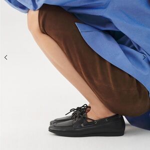 Vagabond Black Leather Hillary Boat Loafers EU40/US10